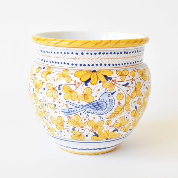 Arabesco Giallo small cachepot planter – Bellezza Home