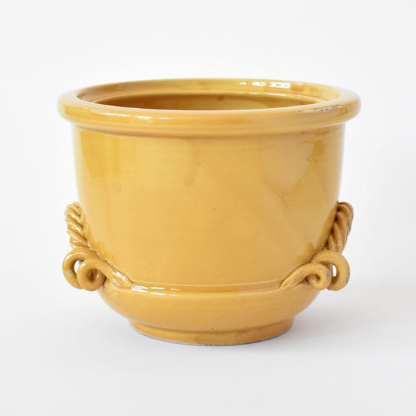 yellow plant pot large Honey Yellow twisted handle small cachepot planter