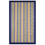 Lisa Corti Varanasi Stripes Pervinch cotton table cover 180x270cm cloth