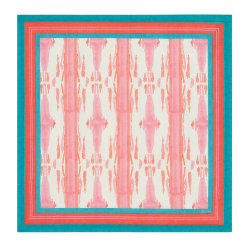 Lisa Corti Flame Pink Lacquered Red printed cotton napkins - set of 2