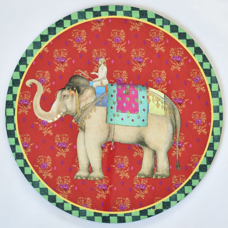 Lisa Corti Elephant Rany cork-backed table mat - 39cm round