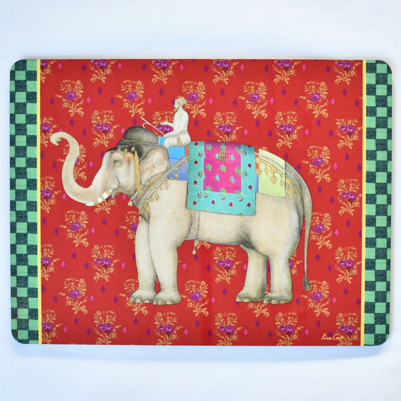 Lisa Corti Elephant Rany cork-backed placemat - 30x40cm
