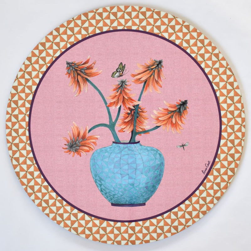 Lisa Corti Pottery Old Pink cork-backed table mat - 39cm round
