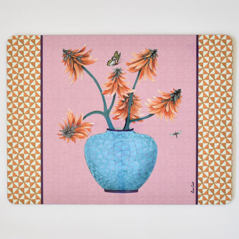 Lisa Corti Pottery Old Pink cork-backed placemat - 30x40cm