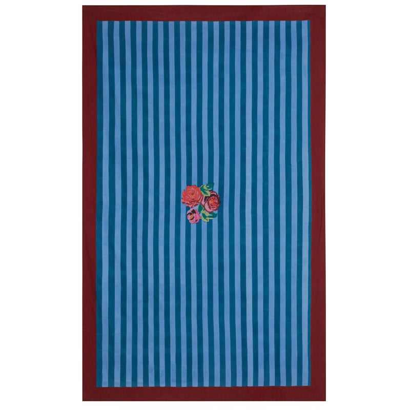 Lisa Corti Nizam Stripes Ferozi Sugar cotton table cover 180x270cm cloth