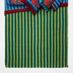 Lisa Corti Nizam Stripes Ferozi Sugar king bedcover 250x270cm quilt