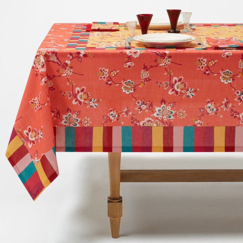 Lisa Corti Swiss Geranium Yellow dining table cover 180x350cm cloth
