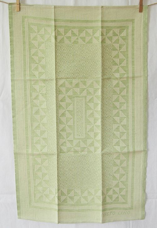 Tessitura Pardi Geometrico Green kitchen towel