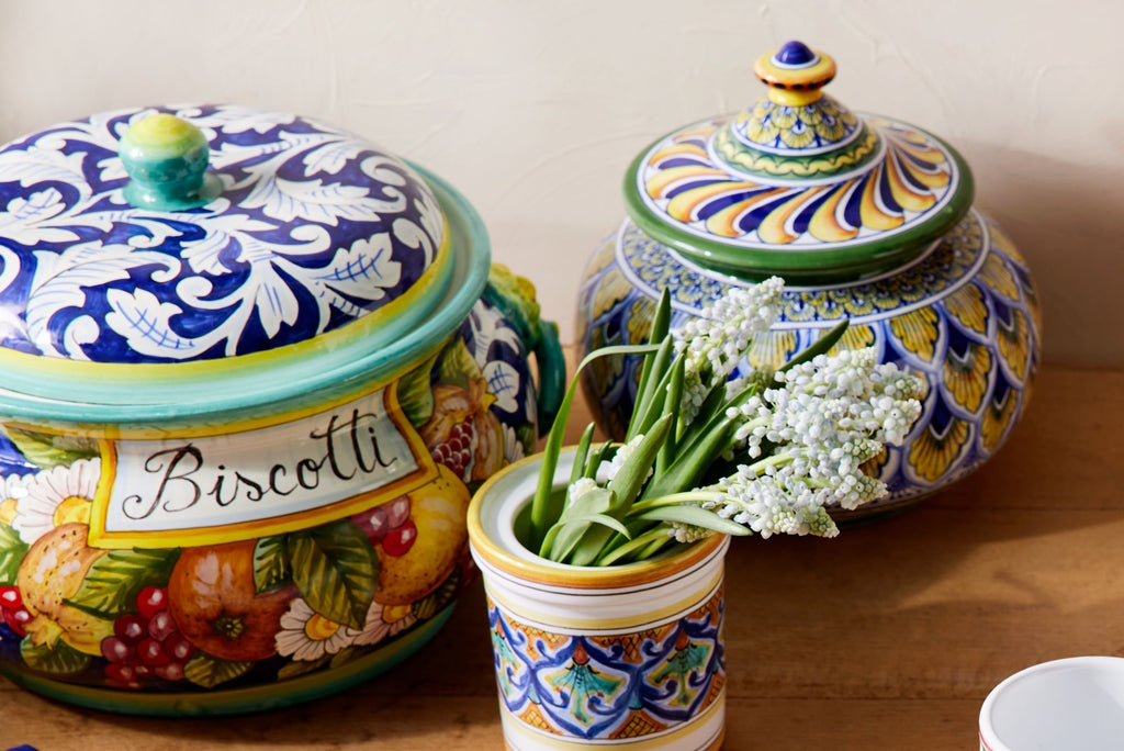 Italian Ceramic Biscotti Jars and Canisters
