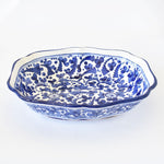 Arabesco Cobalt Blu scalloped oval bowl