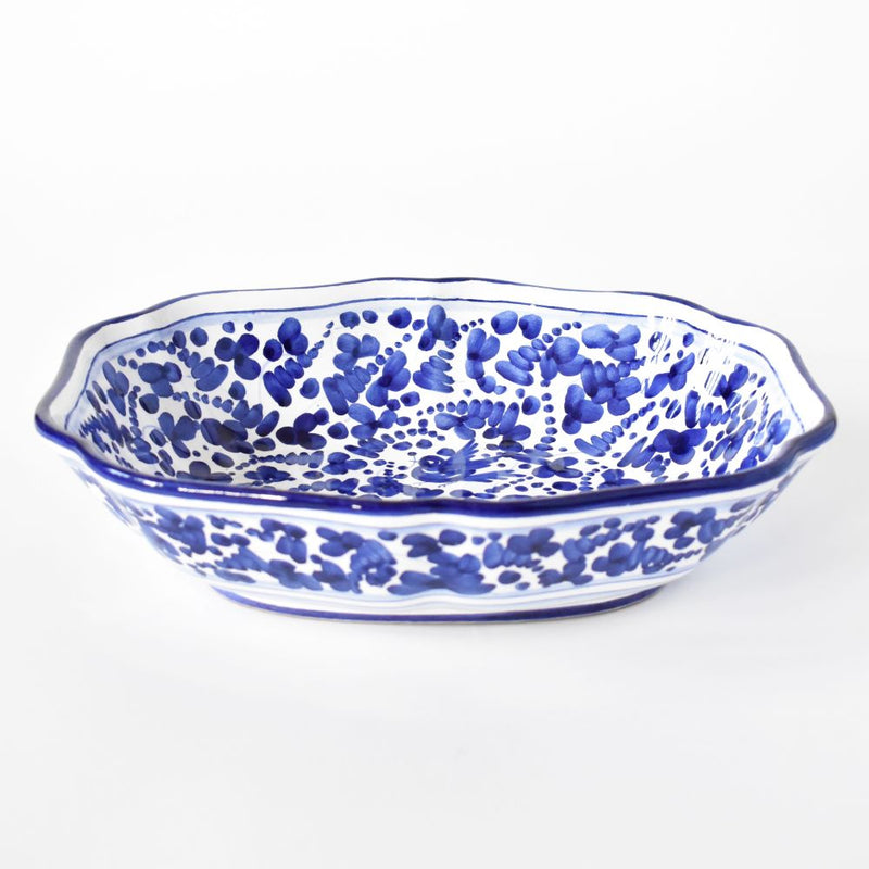Arabesco Cobalt Blu scalloped oval bowl – Bellezza Home