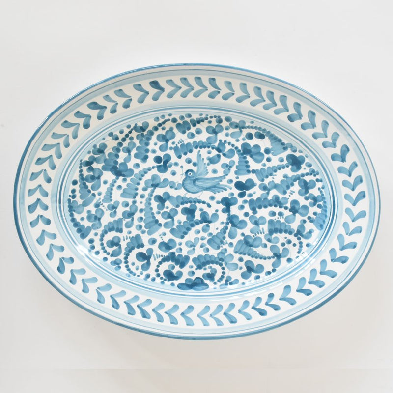 Arabesco Turquoise oval platter - 42cm