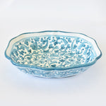 Arabesco Turquoise scalloped oval bowl