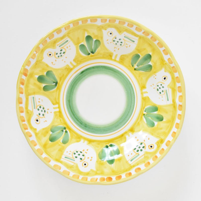 Chartreuse Chicken rimmed soup bowl