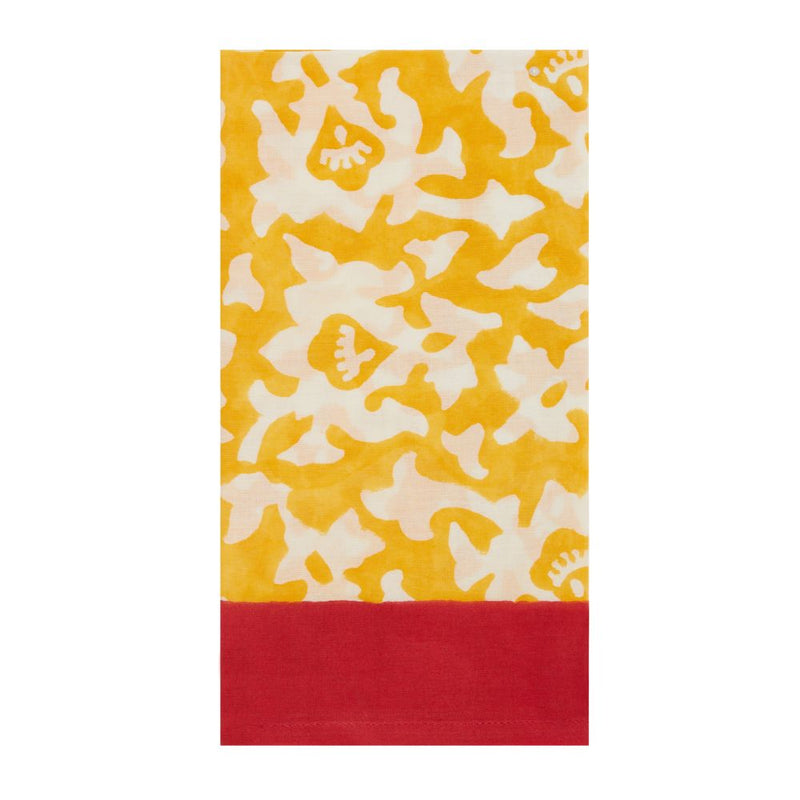 Lisa Corti X La Minervetta Arabesque Gold Natural printed cotton napkins - set of 2