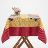 Lisa Corti X La Minervetta Arabesque Corolla Gold Natural small square cloth 110x110cm table cover