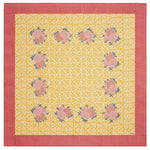 Lisa Corti X La Minervetta Arabesque Corolla Gold Natural cotton tablecloth 220x220cm square