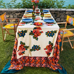 Lisa Corti Lisa Bouquet Cream cotton tablecloth 220x220cm square