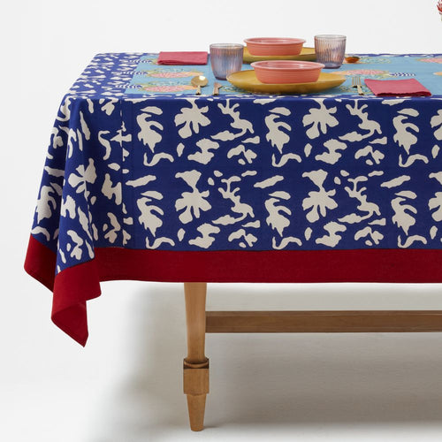 Lisa Corti X La Minervetta Matisse Pot Sky cotton tablecloth 220x220cm square