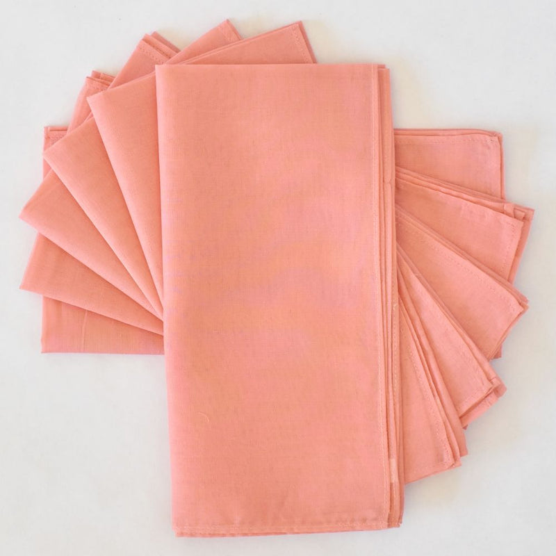 Lisa Corti Peach cotton organza napkins set of 6