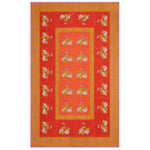 Lisa Corti Tea Flower Red Orange cotton table cover 180x270cm cloth