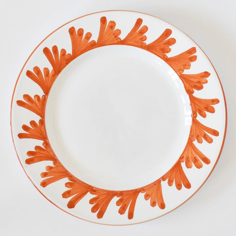 Semplice Piume Orange dinner plate