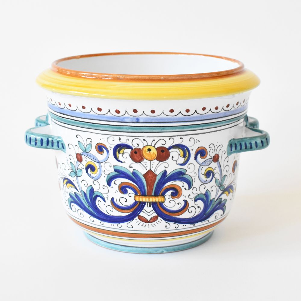 large plant pots with handles Ricco Deruta small planter with handles
