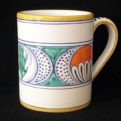 Etrusco mug - oversized, Ceramic oversized mug Hand-painted in Deruta