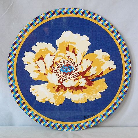 Lisa Corti Hard Table/ Place Mat - Istanbul Rose Blue - 34cm Round