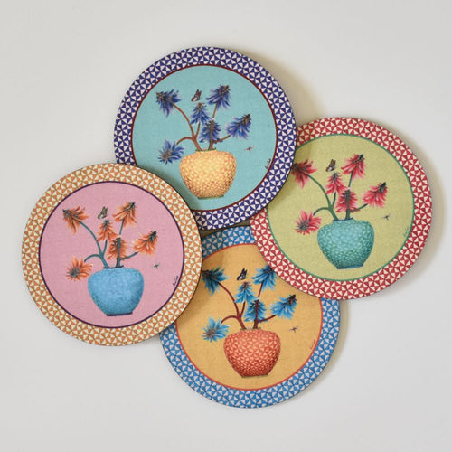 Lisa Corti Pottery beverage coasters - set of 4