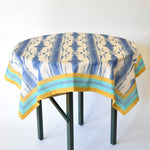 Lisa Corti Flame Blue Pervinch small square cloth 110x110cm table cover