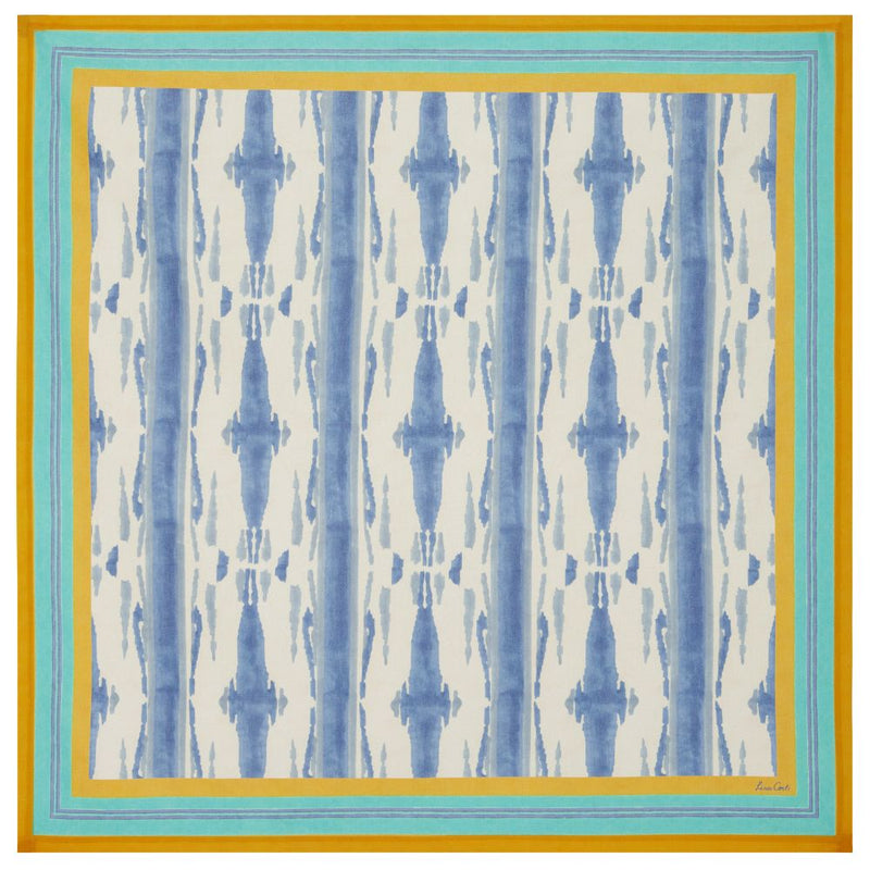 Lisa Corti Flame Blue Pervinch small square cloth 110x110cm table cover