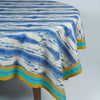 Lisa Corti Flame Blue Pervinch square table cover 180x180cm cloth