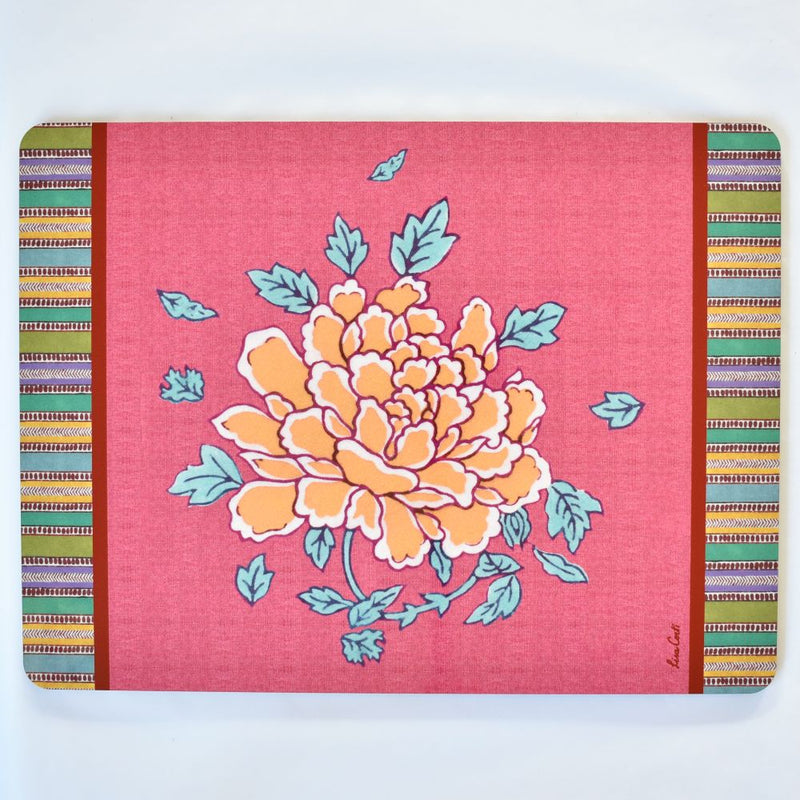 Lisa Corti Crimson Old Pink cork-backed placemat - 30x40cm
