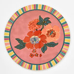 Lisa Corti Dandelion Old Pink round cork-backed placemat - 34cm