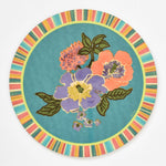 Lisa Corti Dandelion Peacock round cork-backed placemat - 34cm