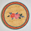 Lisa Corti Small Spiral Mustard round cork-backed placemat - 34cm