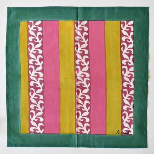 Lisa Corti Ortensia Stripe printed cotton napkins - set of 2