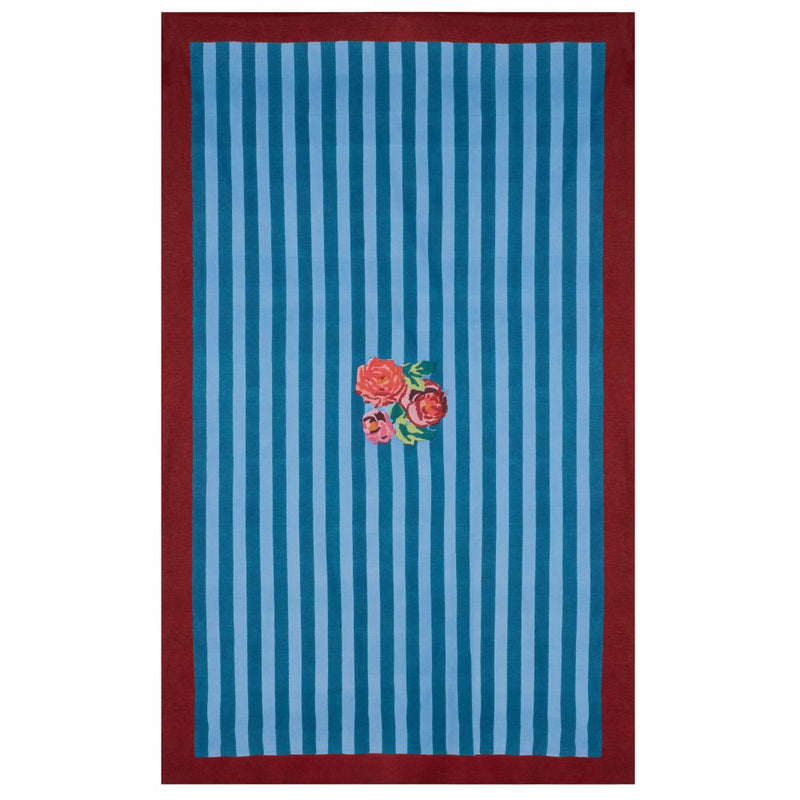 Lisa Corti Nizam Stripes Ferozi Sugar 140x240cm rectangular tablecloth