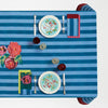 Lisa Corti Nizam Stripes Ferozi Sugar dining table cover 180x350cm cotton cloth