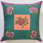 Lisa Corti Ortensia Peach Emerald Euro pillow 60x60cm cushion