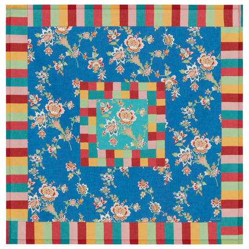 Lisa Corti Swiss Blue Veronese small square cloth 110x110cm table cover