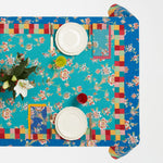 Lisa Corti Swiss Blue Veronese printed table cover 180x270cm cloth