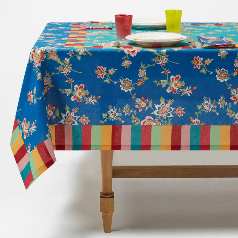 Lisa Corti Swiss Blue Veronese dining table cover 180x350cm cloth