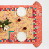 Lisa Corti Swiss Geranium Yellow square table cover 180x180cm cloth
