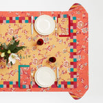 Lisa Corti Swiss Geranium Yellow printed table cover 180x270cm cloth