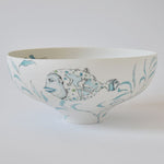 Marino Moretti Porcelain Bowl with Fish Monsters