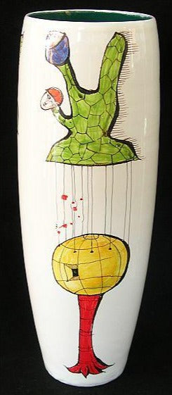 Marino Moretti Whimsical Figures Trio large vase