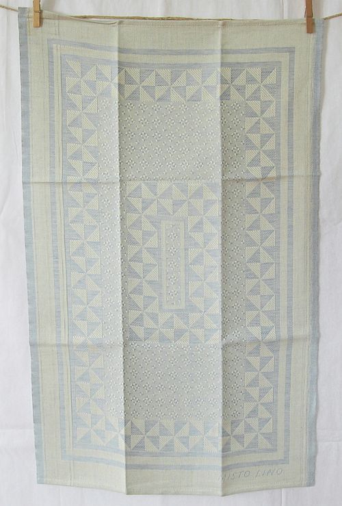 Tessitura Pardi Kitchen Towel - Geometrico Sky Blue