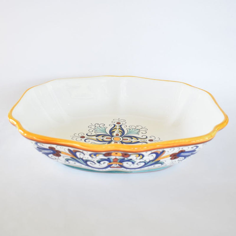 Ricco Deruta scalloped oval bowl
